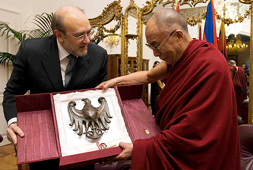 Lorenzo Dellai e il Dalai Lama